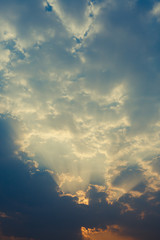 Naklejka na ściany i meble cloud with sunlight on blue sky