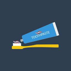 Toothbrush and toothpaste illustration