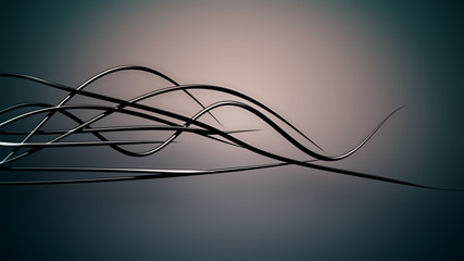 waved organic lines on gradient background