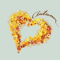 Autumn Frame in Shape of Heart