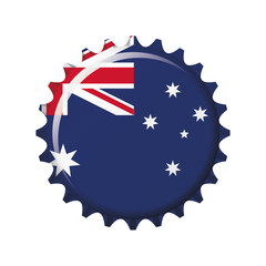 Obraz na płótnie Canvas National flag of Australia on a bottle cap. Vector Illustration