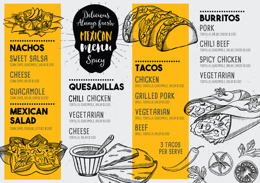 Restaurant cafe menu, template design.