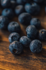 Fresh blueberries on wooden table