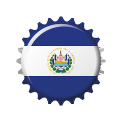 National flag of El Salvador on a bottle cap. Vector Illustratio