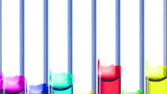 The glass tube decreases the level of ink of different colors