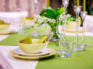 Beautiful table setting. Shallow DOF