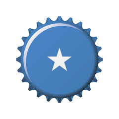 National flag of Somalia on a bottle cap. Vector Illustration