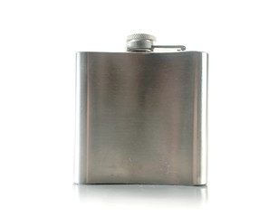 Isolated metal flask
