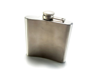 Isolated metal flask