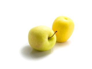 Isolated yellow apples