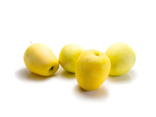 Isolated yellow apples