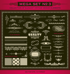 large collection of decorative vector design elements and page decoration (3) - borders, corners, frames, dividers, labels, ornaments and headpieces