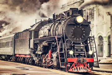 Peel and stick wall murals Picture of the day Retro steam train.