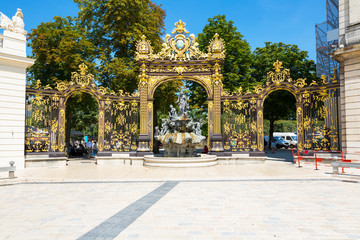 Nancy Stanislas square, Neptune fountain, Lorraine, France © ptiptja