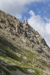 rocky mountain and cloudy sky
