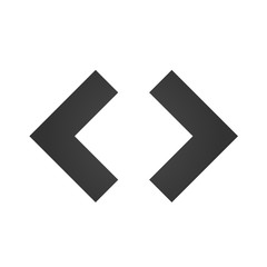 HTML code angle brackets. Code brackets icon. Simple flat logo of brackets on white background. Vector illustration.