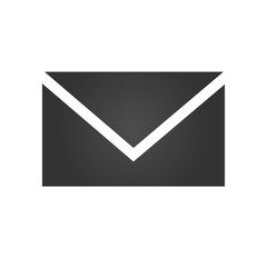 Mail icon. Simple flat logo of mail on white background. Vector illustration.