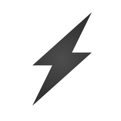 Thunderbolt icon. Simple flat logo of thunderbolt on white background. Flash sign. Vector illustration.