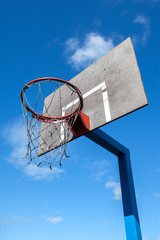 Basketball Hoop Basket On Sky Background
