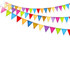 Fototapeta premium Celebration background with colorful flags vector