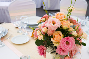 wedding table with flower