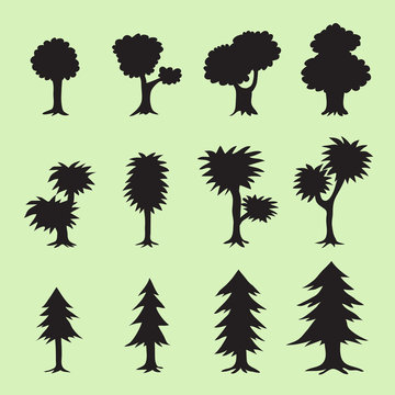 Tree silhouettes collection