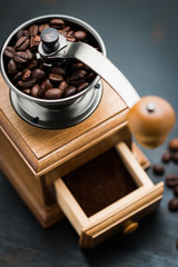 Vintage manual coffee grinder