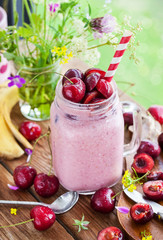 Fresh homemade healthy berry smoothie