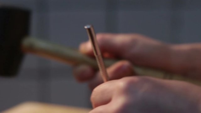 Hammering leather