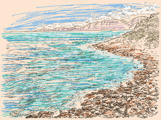 sketch of the seashore