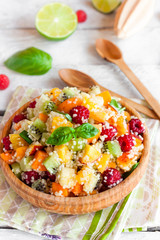 fruit salad with couscous and basil