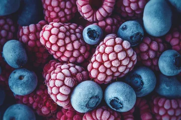 Photo sur Plexiglas Fruits Bleuets et framboises du congélateur