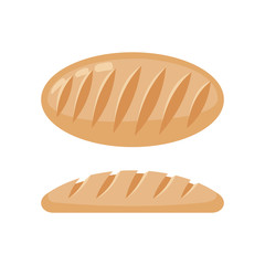 Bread flat icon isolated on white background