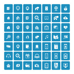 Set of 49 Universal Icons. Business, internet, web design.