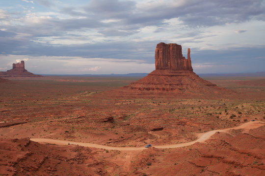 The West Mitten Butte in Monument Valley before sunset 