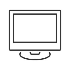 Computer LCD monitor icon. Line style