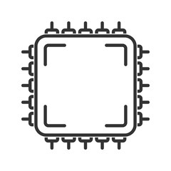 Central processing unit icon. Line style