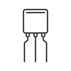 Transistor line icon