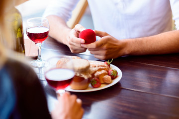 Young man is making proposal to girlfriend