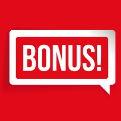 Bonus sticker red speech bubble