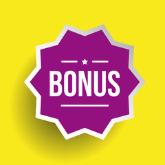 Bonus sticker purple star label