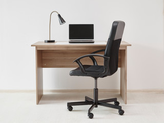 Computer desk isolated