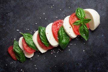 Mozzarella cheese, tomato and basil. Caprese