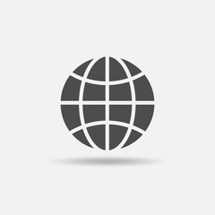 Global solution icon. Outline style. Vector illustration.