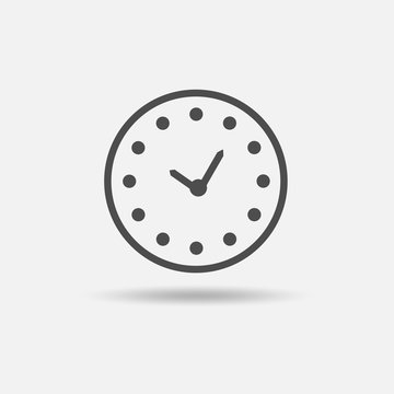 Clock icon. Outline style. Vector illustration.