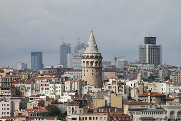 Fototapeta na wymiar Galata Tower in Beyoglu, Istanbul City