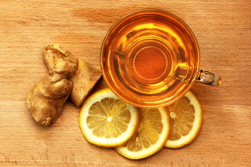 Lemon and ginger herbal tea.