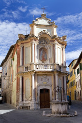 church Casa del Cavallo in historic centre of Siena, Tuscany, Italy..