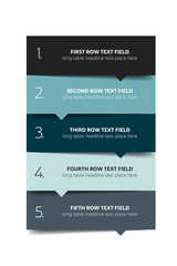 Option template, table, schedule, banner. Step by step infographic.