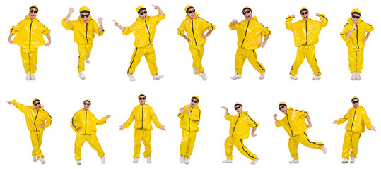 Young performer isolated on the white